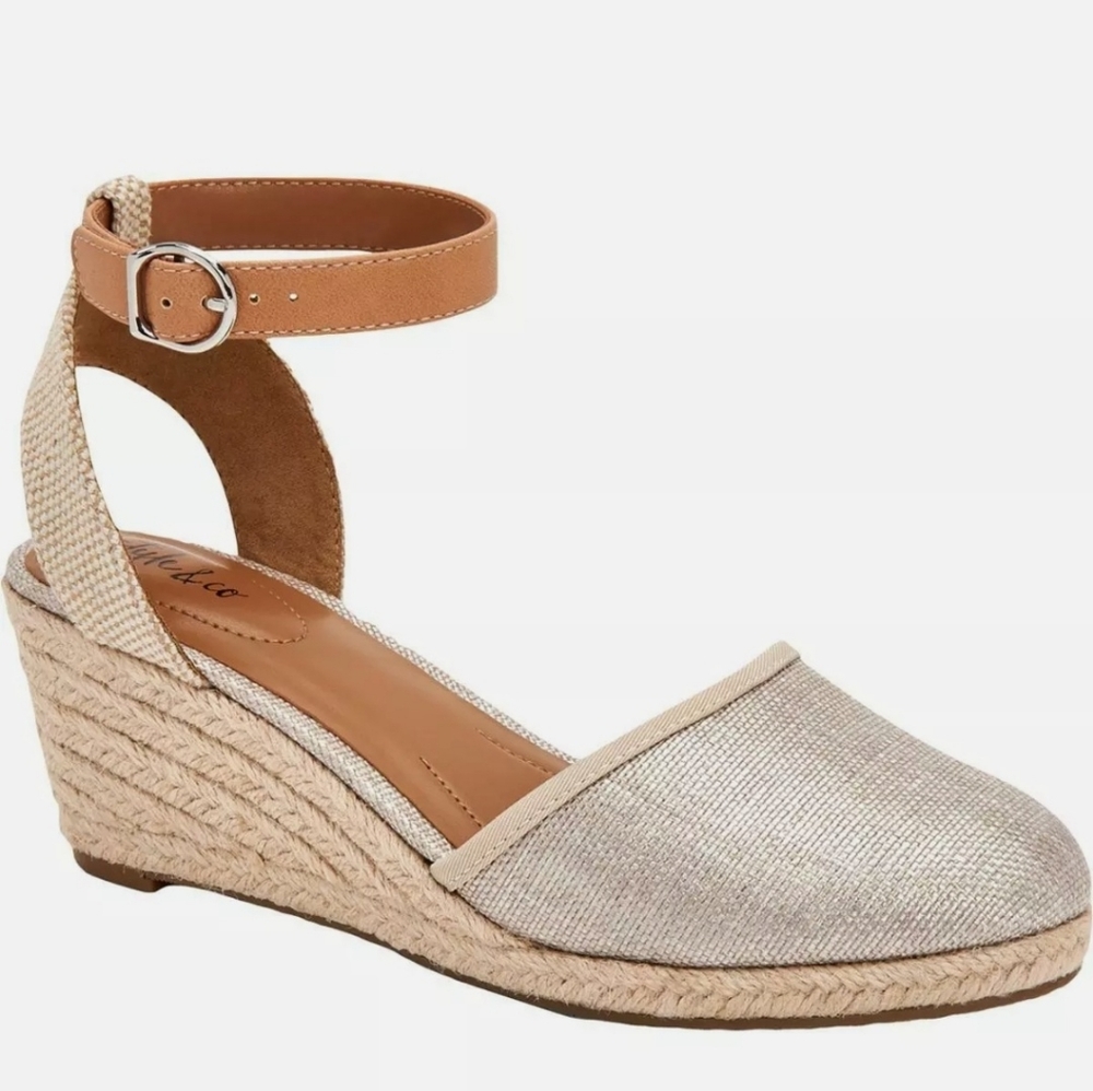 Style & Co. Womens Mailenaf Shine Canvas Espadrille Wedge Sandals Size 9 - Picture 5 of 6